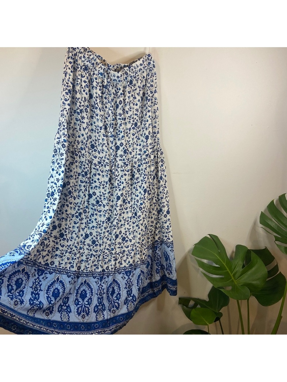 Y2K Cottage Core Floral Maxi Skirt Boho Milkmaid Peasant Romantic Fairy Folk